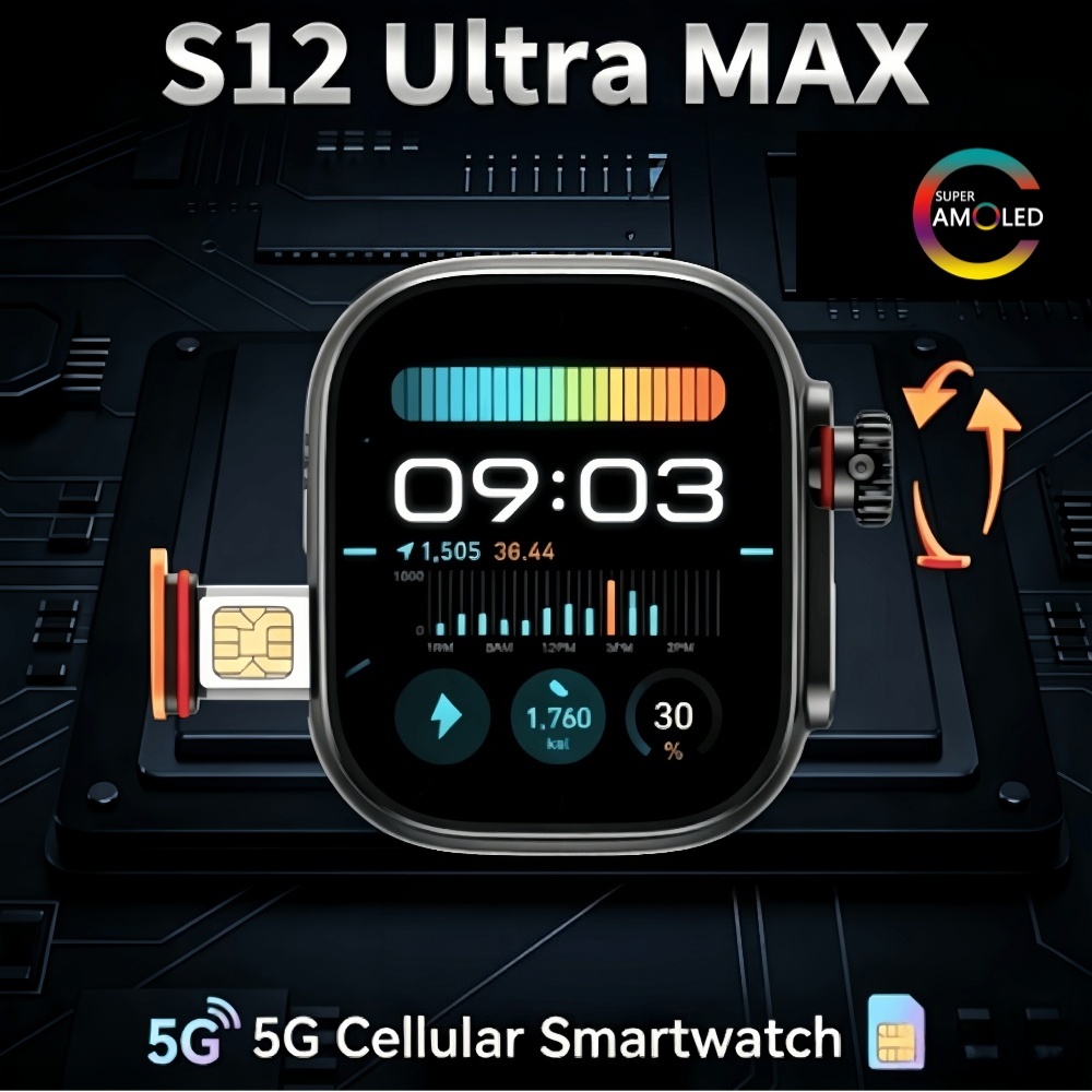 Fall Detection Watch - Versão Global Android 12.0 S12 Ultra